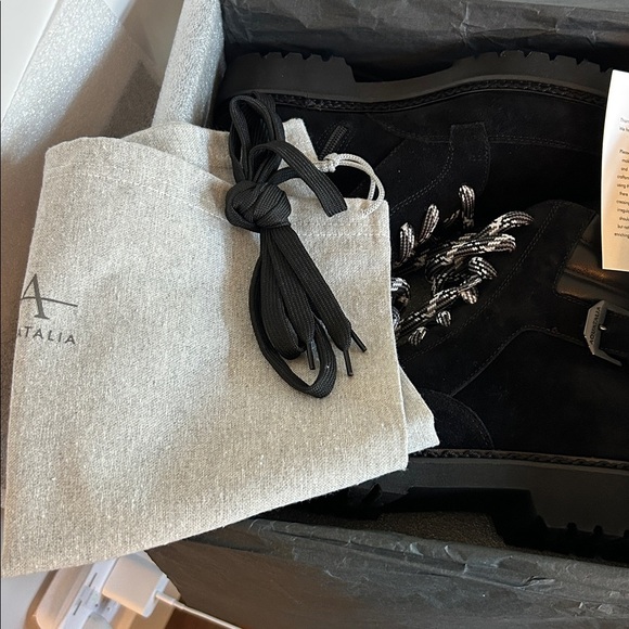 NEW Aquatalia Mayra Weatherproof Suede Leather Lace-Up & Zip Boot - Picture 16 of 16